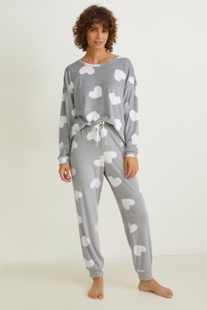 C&A Pyjamas Patterned Nachtkleding Grijs | CSR-715963