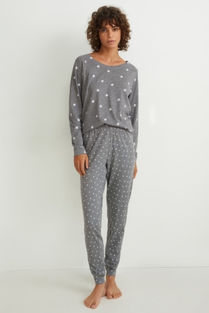 C&A Pyjamas Patterned Nachtkleding Grijs | ZQX-825430