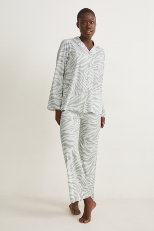 C&A Pyjamas Patterned Nachtkleding Wit | CDV-574086