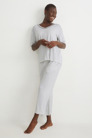 C&A Pyjamas Patterned Nachtkleding Wit | KRE-193682