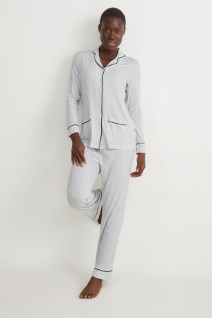 C&A Pyjamas Patterned Nachtkleding Wit | PFE-142307