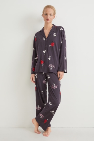 C&A Pyjamas Peanuts Nachtkleding Donkergrijs | TZV-875913