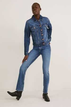 C&A Rechtdoor High Taille Jeans Blauw | UBP-753126