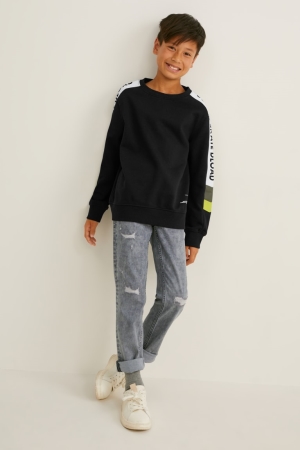 C&A Rechtdoor Jeans Blauw Lichtgrijs | VLS-740253