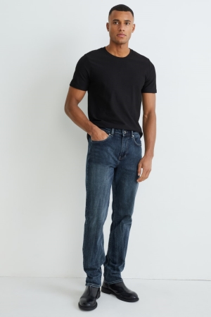 C&A Rechtdoor Lycra® Recycled Katoenen Jeans Blauw | HDF-648570