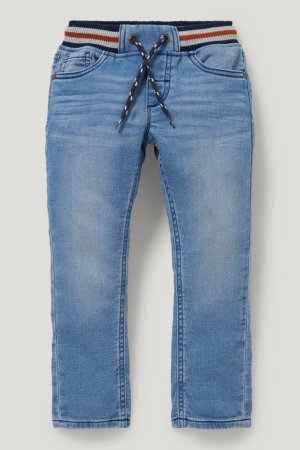 C&A Rechtdoor Organic Katoenen Lycra® Jeans Blauw | CDQ-421387