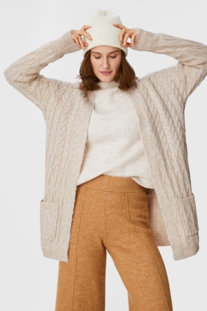 C&A Recycled Cardigan Beige | DWY-032695