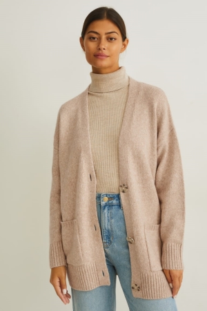 C&A Recycled Cardigan Beige | ZCV-430827