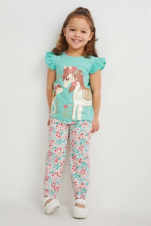 C&A Set 2 Sleeve And 3 Piece Broek Groen | QTU-134856