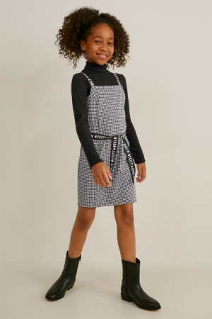 C&A Set And Polo Neck 2 Piece Jurken Zwart Wit | MQZ-467053