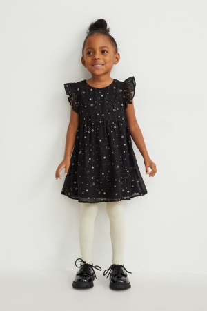 C&A Set, And Tights 3 Piece Cardigan Zwart | VWE-301698
