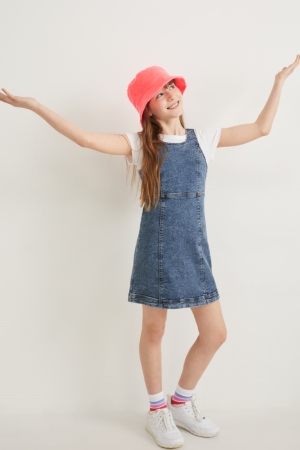 C&A Set Denim And Sleeve 2 Piece Jurken Blauw | XVT-028597