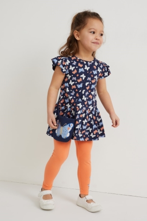 C&A Set, Leggings And Bag 3 Piece Broek Donkerblauw | DXP-058261