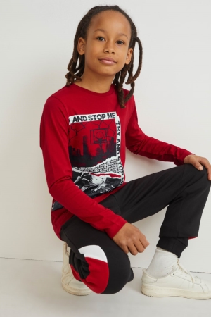 C&A Set Long Sleeve And Joggers 2 Piece Broek Rood | LWO-546738
