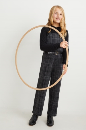 C&A Set Met Capuchon And Dungarees 2 Piece Jumpers Zwart | KCI-573698