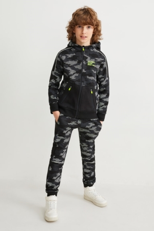C&A Set Zip-through With Hood And Joggers 2 Piece Broek Camouflage | QPY-941360