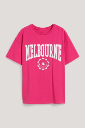 C&A Sleeve T-shirts Roze | PLZ-346098