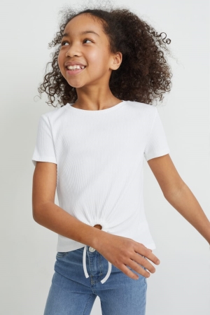 C&A Sleeve T-shirts Wit | JUK-682174
