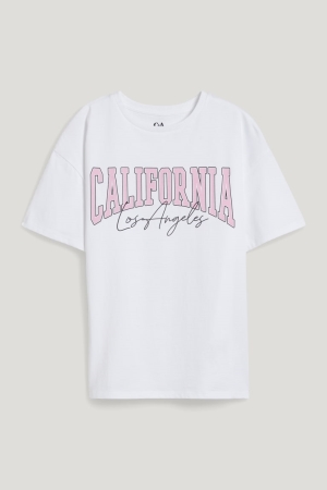 C&A Sleeve T-shirts Wit | RAK-162945
