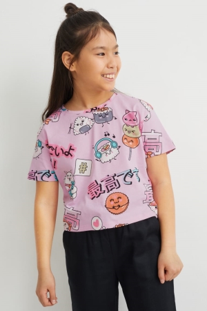 C&A Sleeve With In-conversion Katoenen T-shirts Roze | EGM-017825