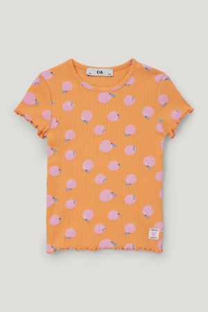 C&A Sleeve With In-conversion Katoenen T-shirts Oranje | GLP-903761