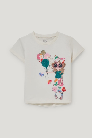 C&A Sleeve With In-conversion Katoenen T-shirts Wit | VKO-074951