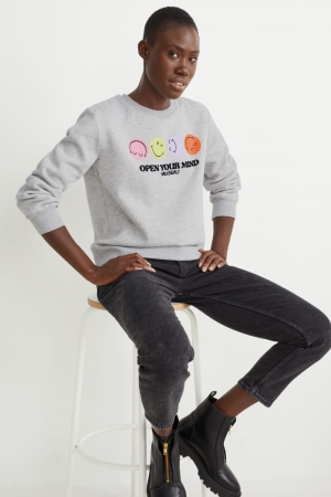 C&A Smileyworld® Sweatshirts Lichtgrijs | RSK-975234