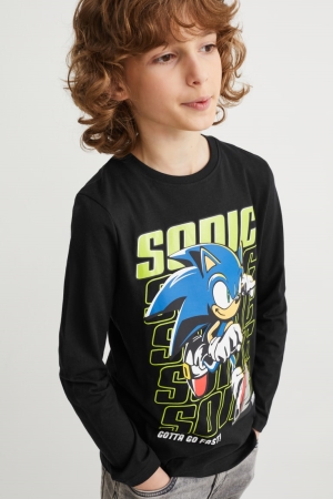 C&A Sonic Long Sleeve Topjes Zwart | LJU-239756