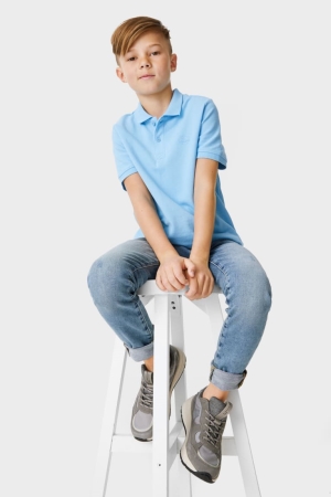 C&A Super Mager Organic Katoenen Jeans Blauw | ZAJ-863740
