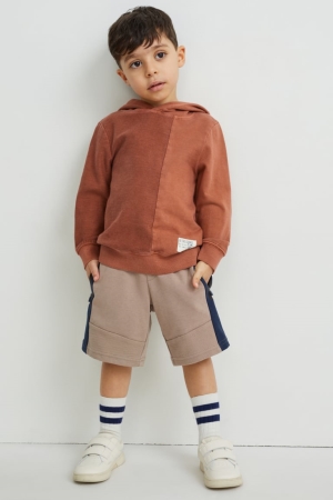 C&A Sweat Bermuda Broek Grijs Bruin | BYS-156027