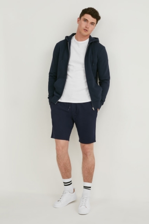 C&A Sweat Organic Katoenen Korte Broek Donkerblauw | CGT-630954