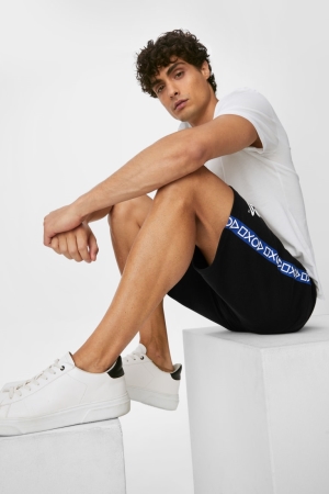 C&A Sweat Organic Katoenen Playstation Korte Broek Zwart | FNJ-841263
