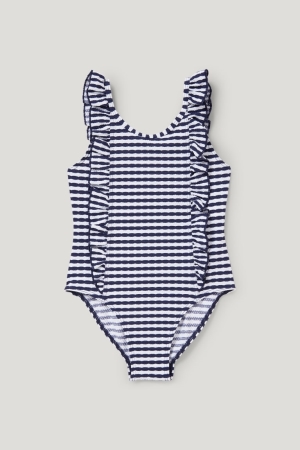 C&A Swimsuit Lycra® Xtra Life™ Gestreept Zwemkleding Blauw Wit | GIZ-914563