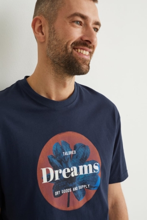 C&A T-shirts Donkerblauw | EBD-469253