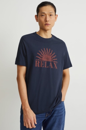 C&A T-shirts Donkerblauw | HEW-734168