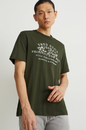 C&A T-shirts Donkergroen | HPL-980367