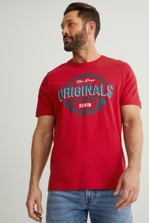 C&A T-shirts Donkerrood | MJK-503761