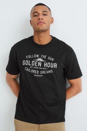 C&A T-shirts Zwart | QRA-863549