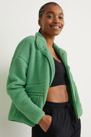 C&A Teddy Fur Hoodie Lichtgroen | HTW-140395
