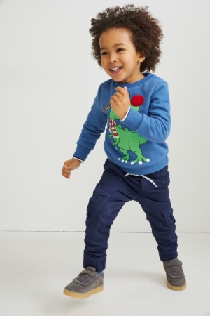C&A Thermal Cargo Rechtdoor Fit Broek Donkerblauw | TML-690475