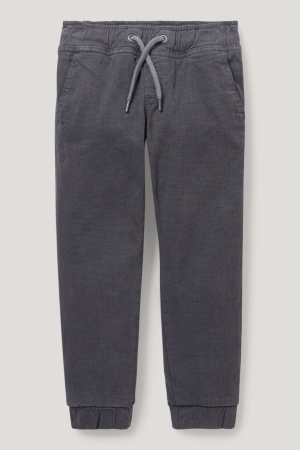 C&A Thermal Slim Fit Broek Donkergrijs | YQE-056279