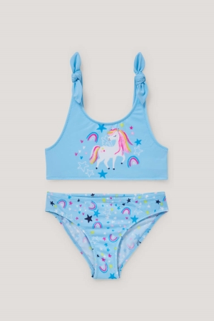 C&A Unicorn Bikini Lycra® Xtra Life™ 2 Piece Zwemkleding Lichtblauw | CXN-549061