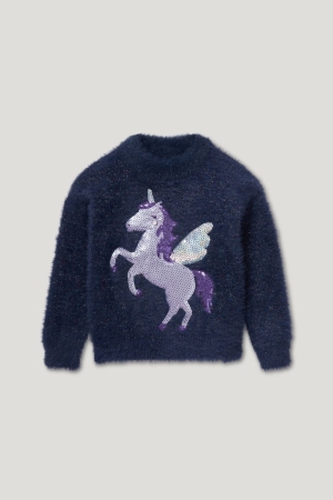 C&A Unicorn Shiny Jumpers Donkerblauw | KIJ-038259