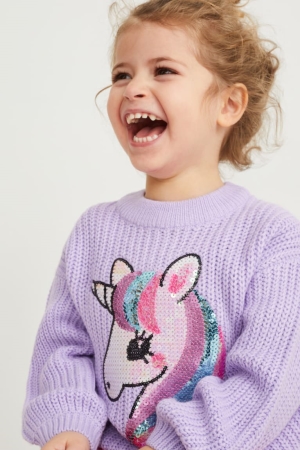C&A Unicorn Shiny Jumpers Lichtpaars | EFB-374201