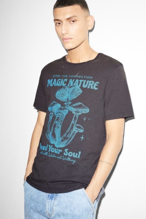 C&A With In-conversion Katoenen T-shirts Donkergrijs | GMN-021489