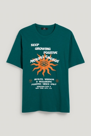 C&A With In-conversion Katoenen T-shirts Groen | JHE-304857