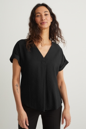 C&A With Livaeco™ Fibres Blouse Zwart | PGD-397218