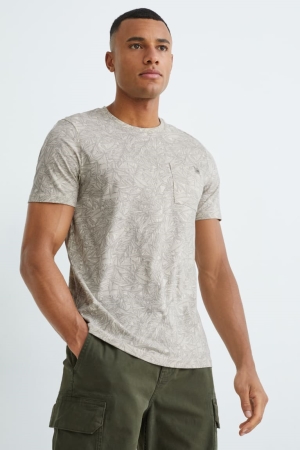 C&A With Recycled Polyester T-shirts Beige | LVI-452309