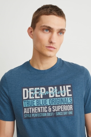 C&A With Recycled Polyester T-shirts Donkerblauw | PTU-453972