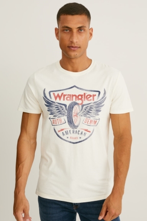 C&A Wrangler T-shirts Wit | QAF-805274